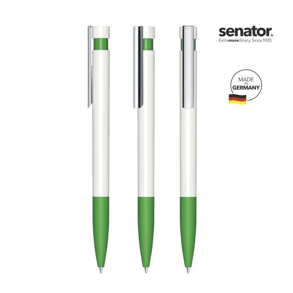 SENATOR Kugelschreiber LIBERTY Polished Basic SG MC 3213 Weiß - Pantone 347 Grün