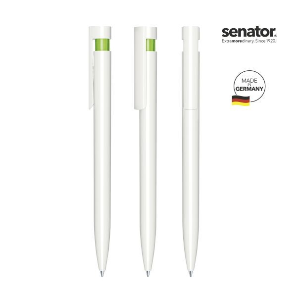 SENATOR antibakterieller Kugelschreiber LIBERTY Polished Basic Antibac 3407 Weiß - Hellgrün 376