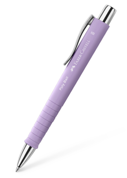 FABER-CASTELL Kugelschreiber Poly Ball XB Sweet Lillac inkl. 1c Werbedruck auf dem Clip