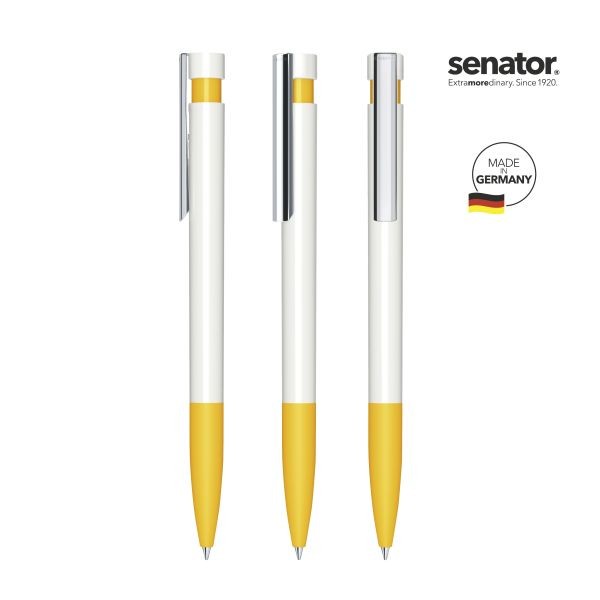 SENATOR Kugelschreiber LIBERTY Polished Basic SG MC 3213 Weiß - Pantone 7408 Gelb