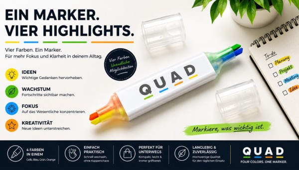 4-in-1 Textmarker - QUAD - 20020