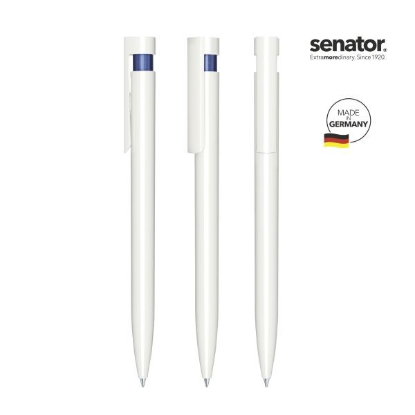 SENATOR antibakterieller Kugelschreiber LIBERTY Polished Basic Antibac 3407 Weiß - Dunkelblau 2757