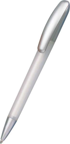 quatron Kugelschreiber Boogie silver 51055 weiß 0001
