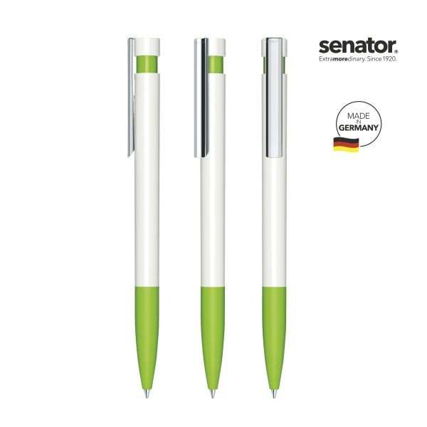 SENATOR Kugelschreiber LIBERTY Polished Basic SG MC 3213 Weiß - Pantone 376 Grün