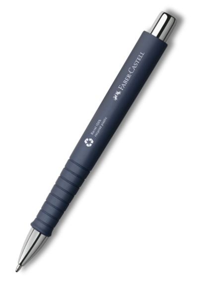 FABER-CASTELL Kugelschreiber Poly Ball Recycling Blau inkl. einem 1-farbigen Werbedruck