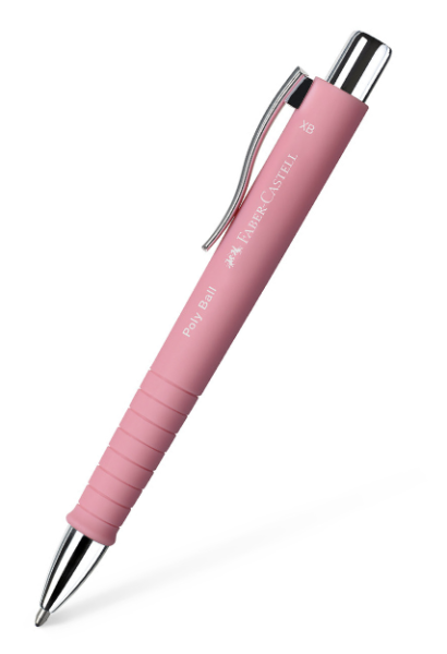 FABER-CASTELL Kugelschreiber Poly Ball XB Rosé inkl. 1c Werbedruck auf dem Clip