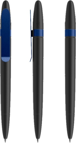 prodir Kugelschreiber DS5 Metal Clip TSM Matt Black S61 Sideral Blue