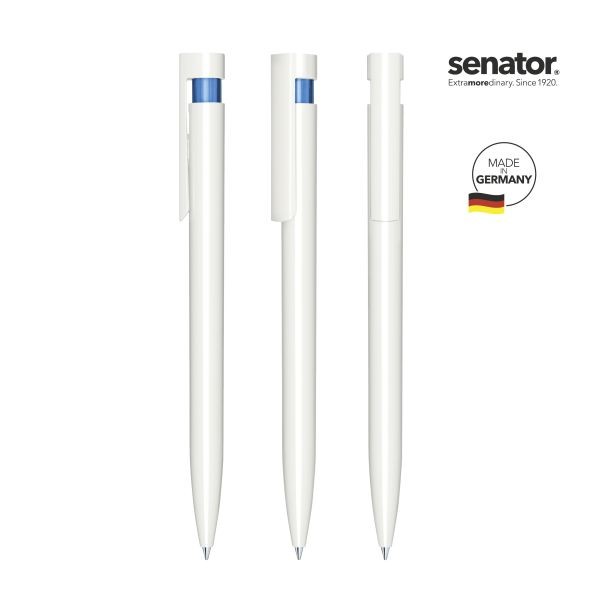SENATOR antibakterieller Kugelschreiber LIBERTY Polished Basic Antibac 3407 Weiß - Hellblau 2935