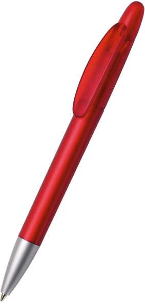 quatron Kugelschreiber Icon frost silver 47125 rot 0187