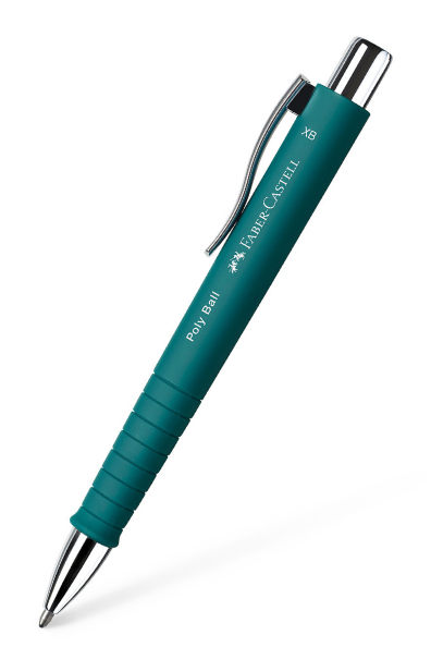 FABER-CASTELL Kugelschreiber Poly Ball XB Emerald Grün inkl. 1c Werbedruck auf dem Clip